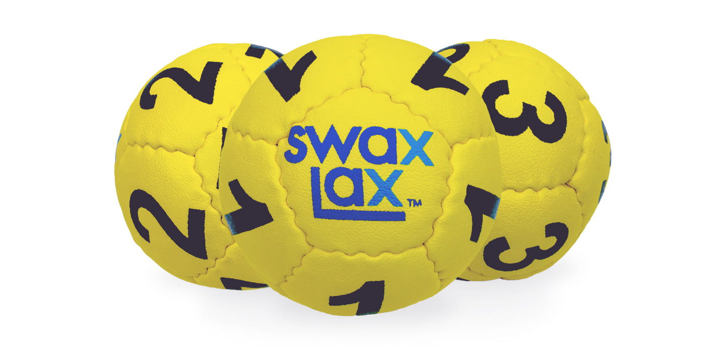 Yellow collection Swax Lax Goalie lacrosse training balls