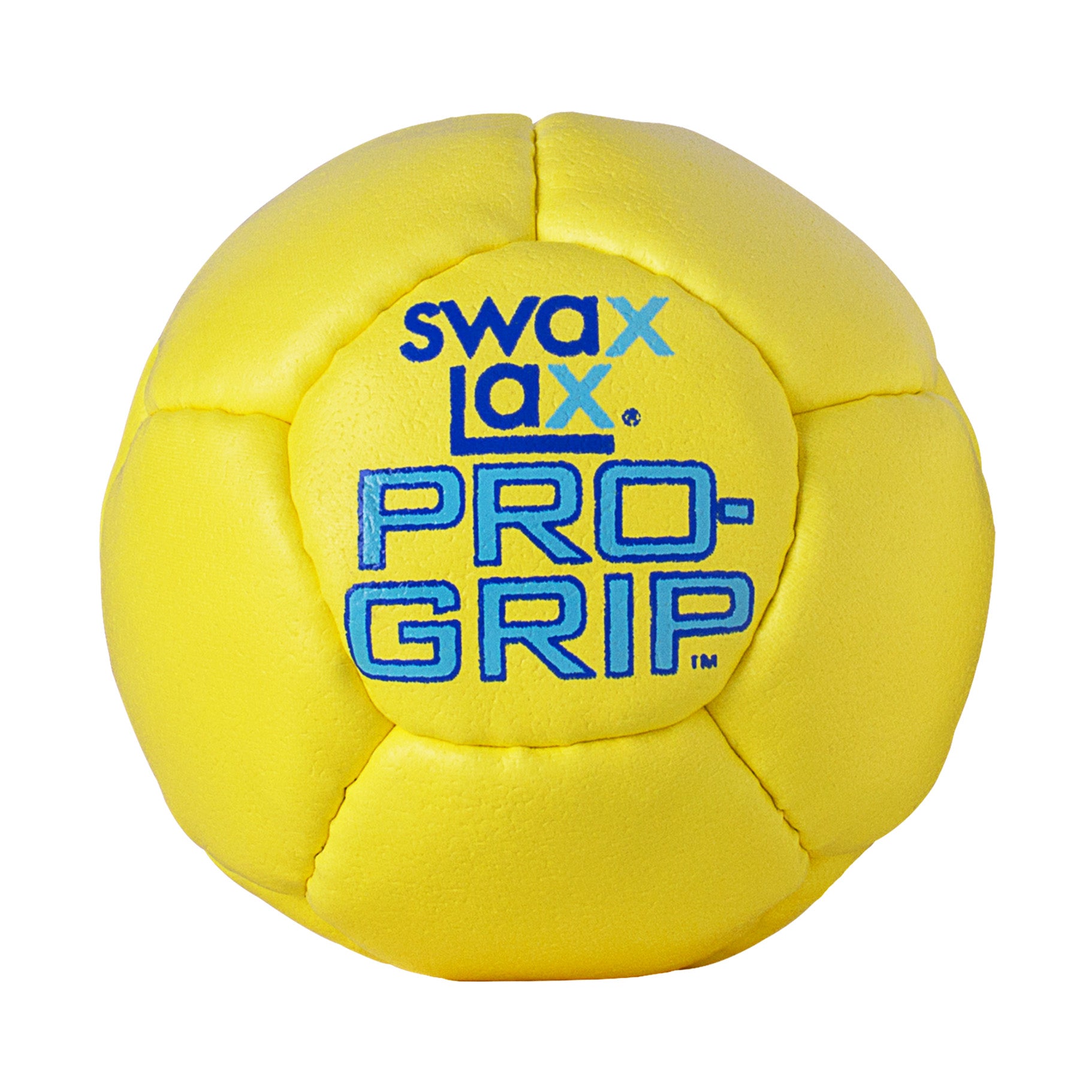Yellow Pro-Grip Swax Lax lacrosse training ball with tacky texture