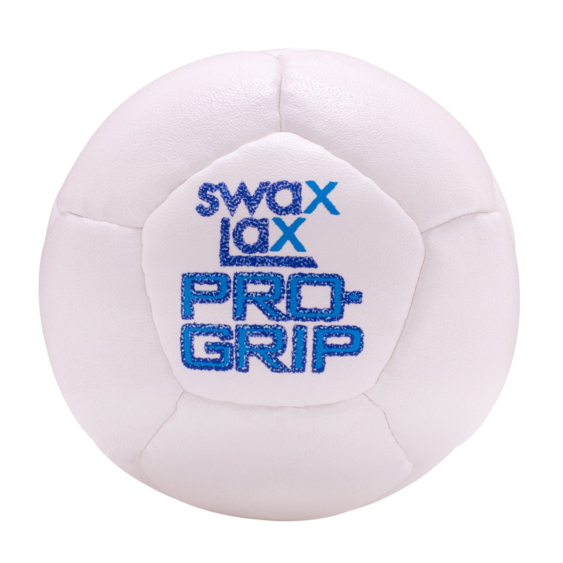 White Pro-Grip Swax Lax lacrosse training ball with tacky texture