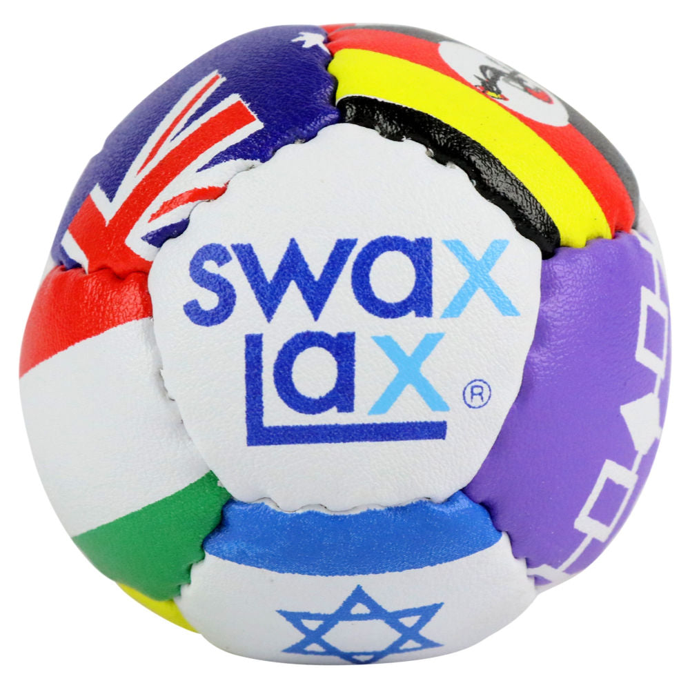 Swax Lax lacrosse training ball - flag pattern - front view