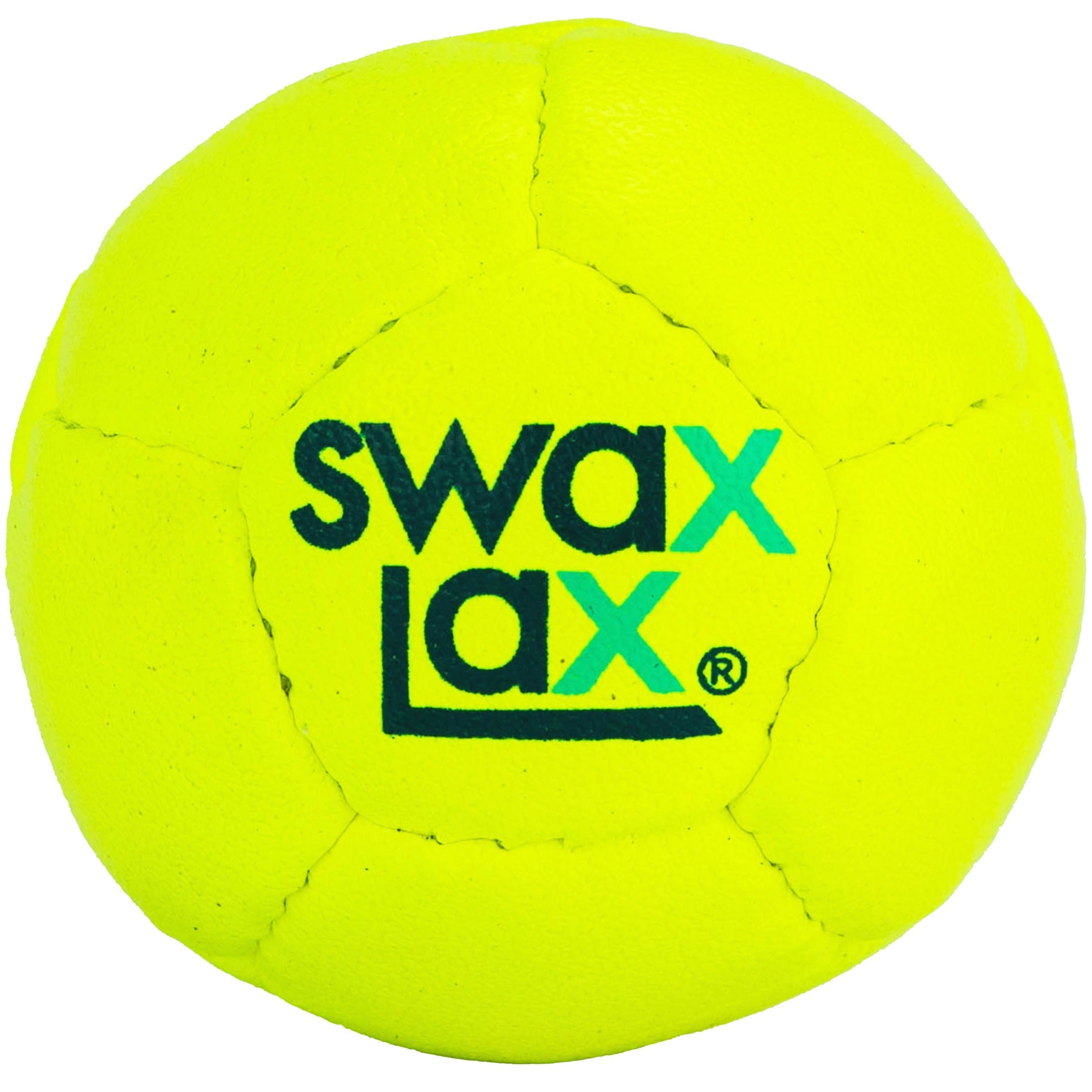 Optic Yellow Swax Lax Lacrosse Training Ball - Front View